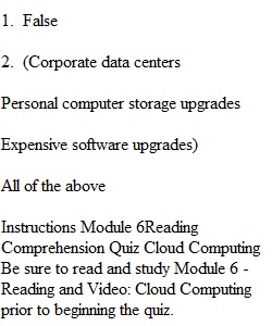 Module 6 Quiz 2